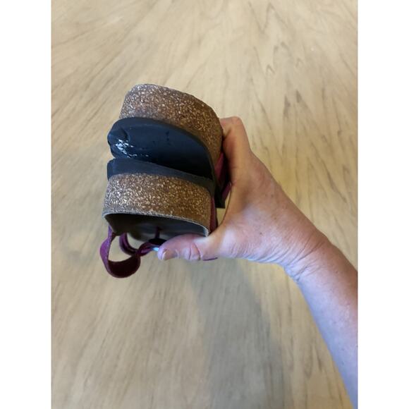 Birkenstock Purple Suede Mayari Oiled Leather Sandals Womens 9-9.5 Fuchsia Boho - Picture 11 of 12